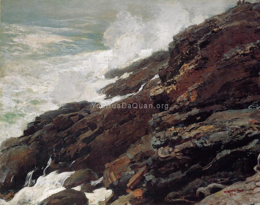 High Cliff, Coast of Maine - 温斯洛·荷默